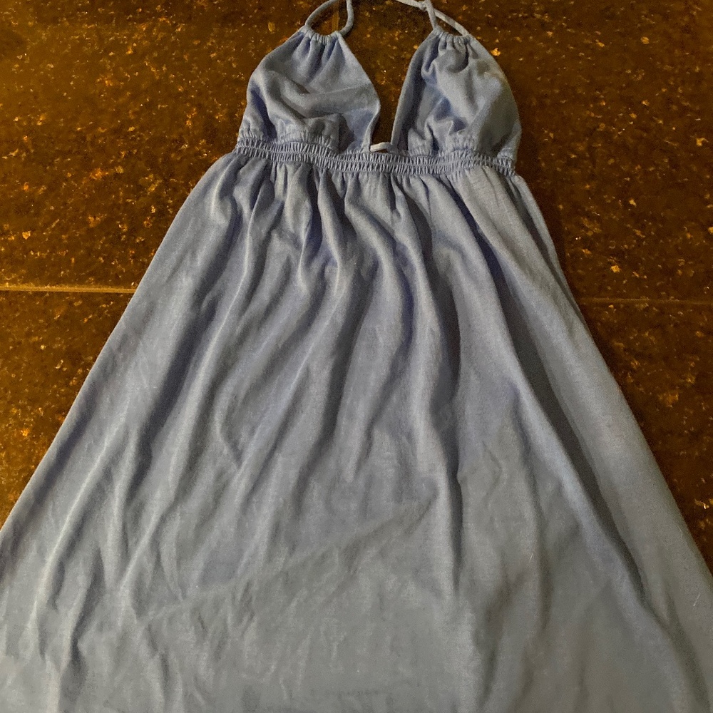 Blue halter dress